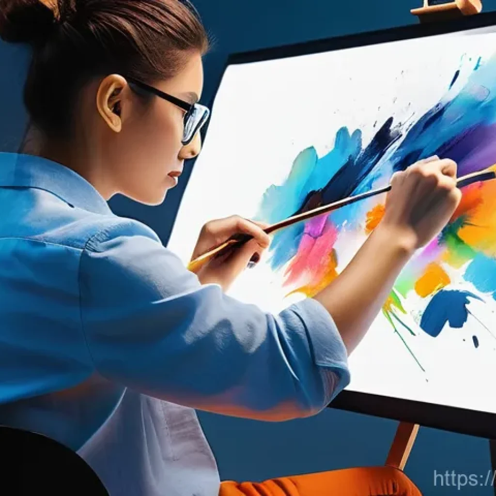 미술과 UX UI 디자인 - **"The Creative Fusion: Art Inspiring Digital Interaction"**
A professional artist, wearing a st...